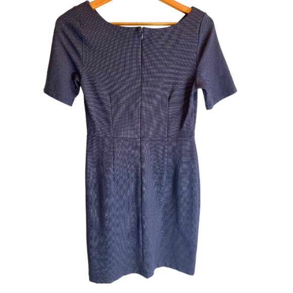 BANANA REPUBLIC Navy Micro Polka Dot Cap Sleeve Stretchy Dress - Picture 2 of 7